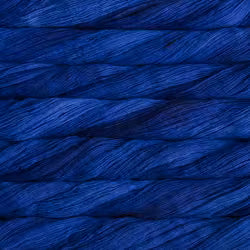 A close-up texture shot of deep royal blue yarn wound horizontally, showing the fine twisted strands and subtle sheen.
