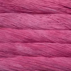 A close-up texture shot of bright pink yarn strands wound horizontally.