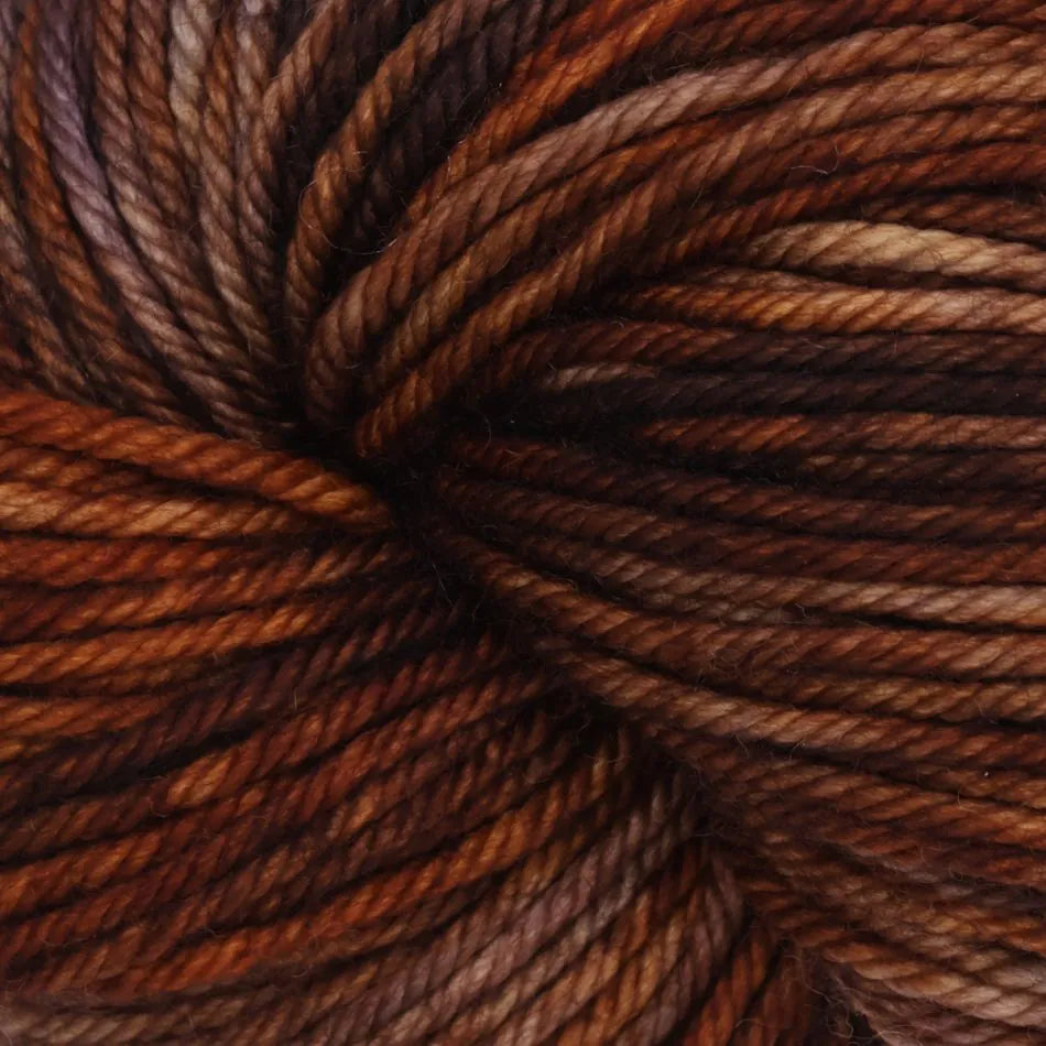 Close-up of a ball of brown yarn