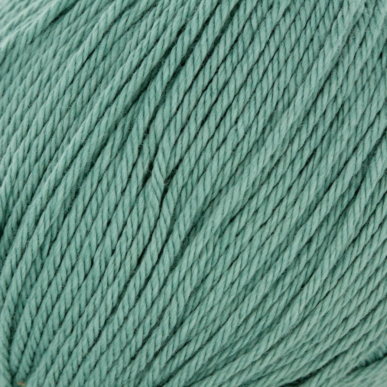 A close-up of mint green twisted yarn strands filling the frame.