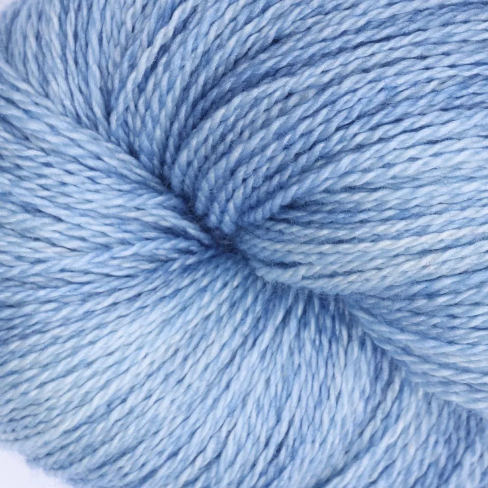 Close-up of a ball of blue yarn