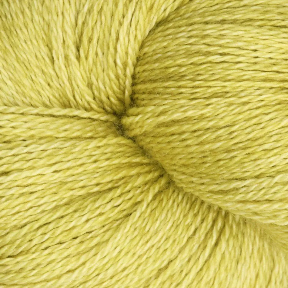 Close-up of a ball of green yarn