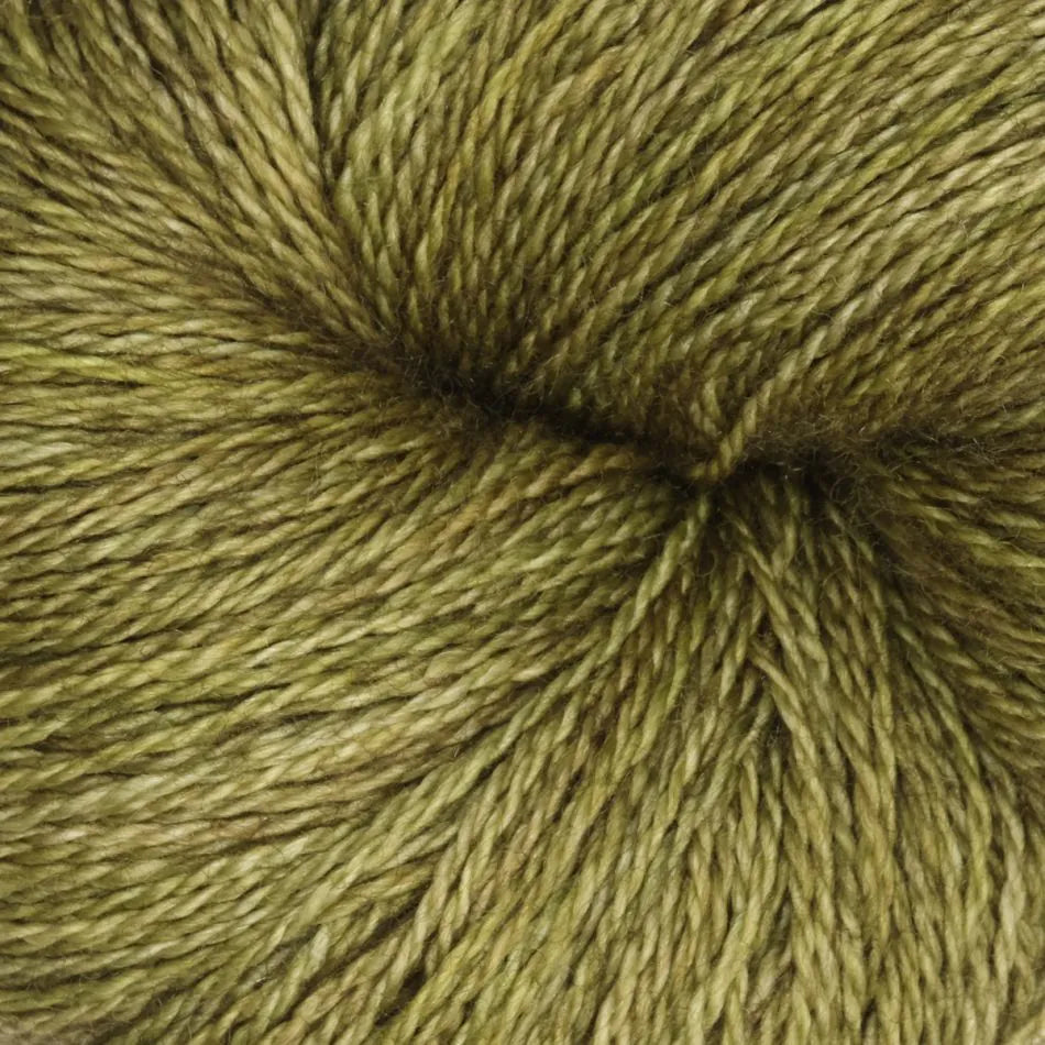 Close-up of a ball of green yarn