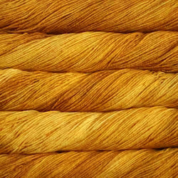 A close-up of twisted yarn or thread strands in a warm golden yellow color, filling the entire frame.