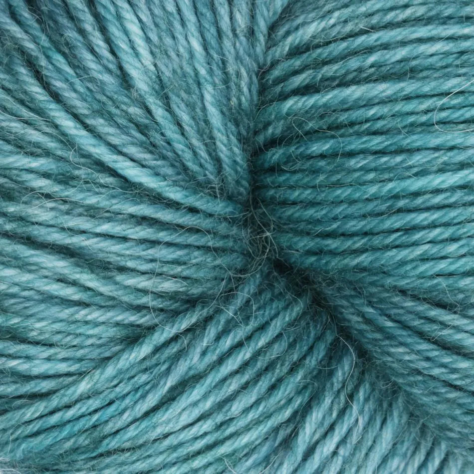 Close-up of teal yarn ball