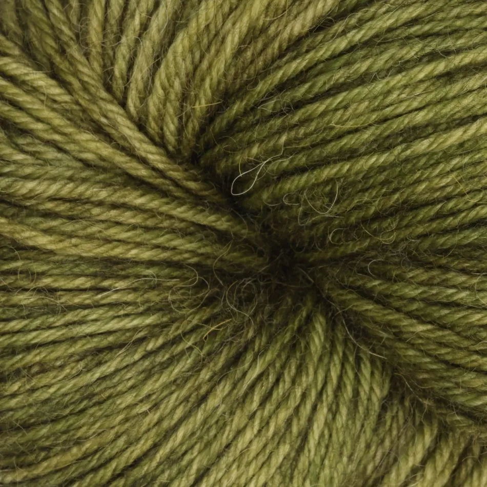 Close-up of a ball of green yarn